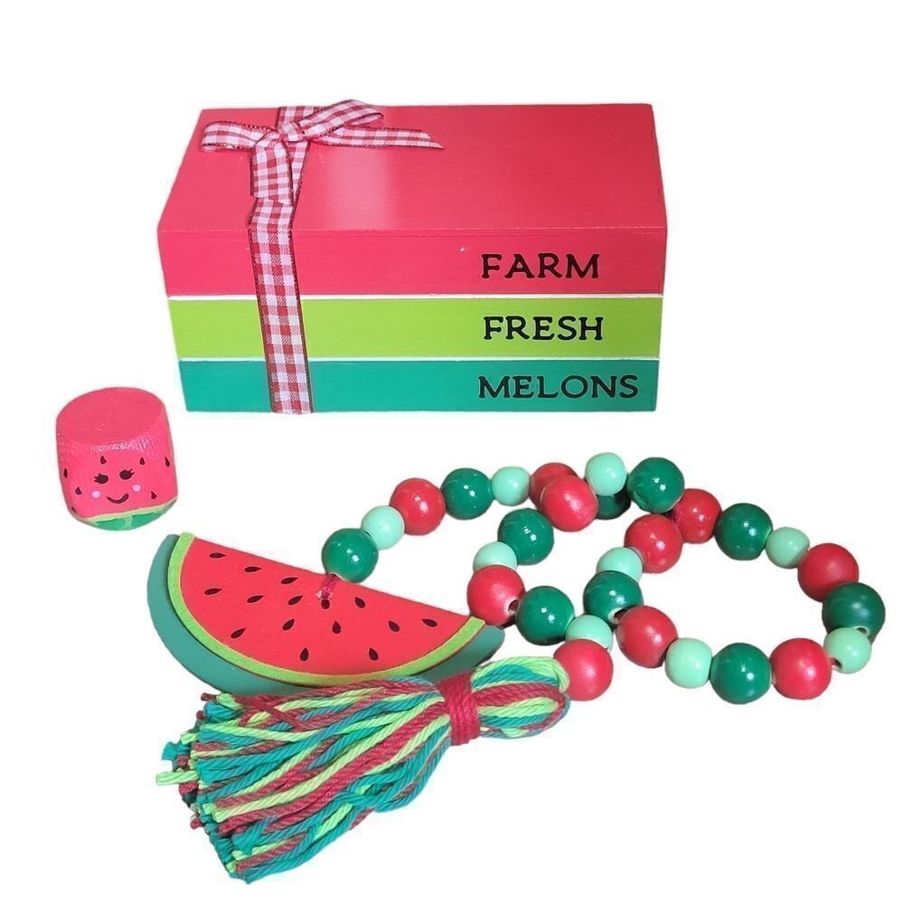 Tiered tray watermelon decor